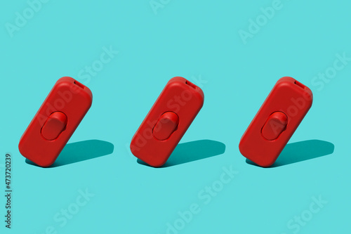 three red inline cord switches