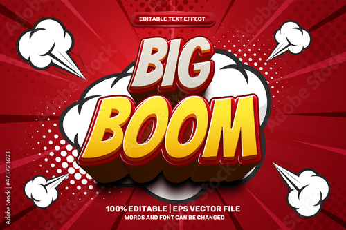 big boom Comic Style Bold 3D Editable text Effect Style