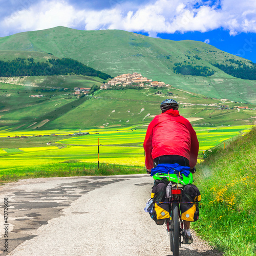 cycling in Sibilini mountains(Italy), outdoor sport activiies photo