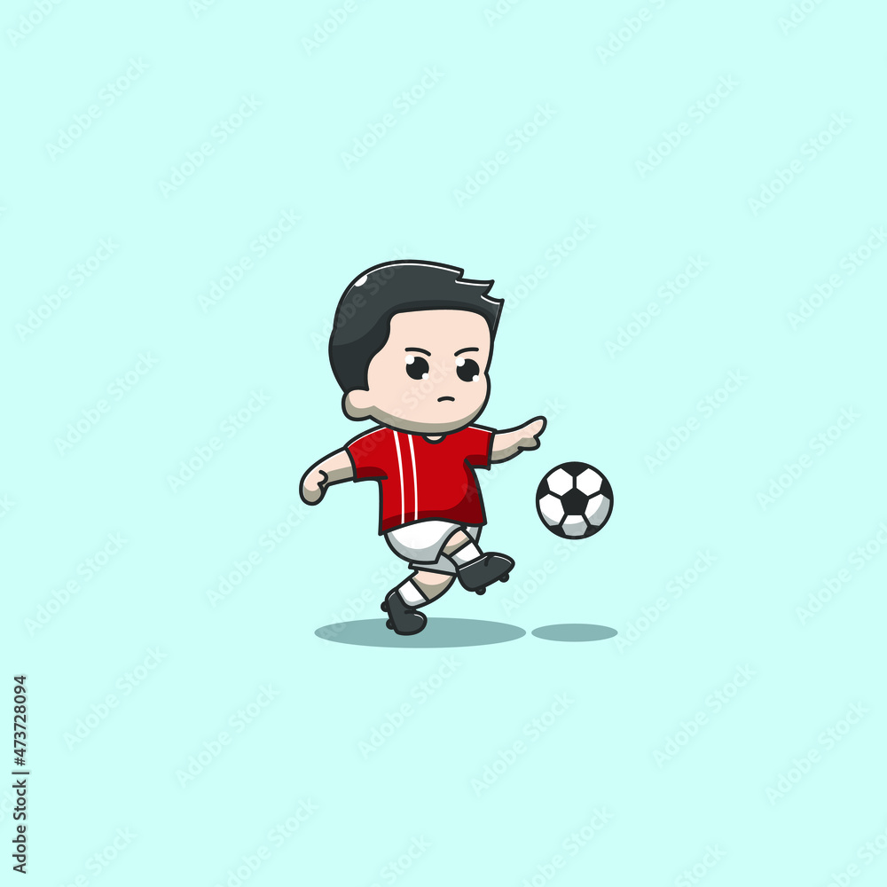 Cute soccer player vector illustration