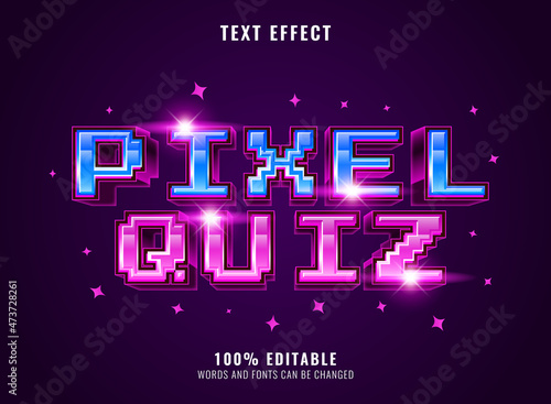 fantasy retro pixel quiz text effect