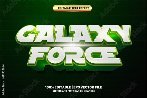 Galaxy force hero 3D Editable text Effect Style