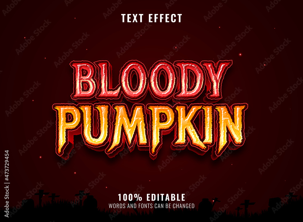 scary bloody pumpkin horror text effect