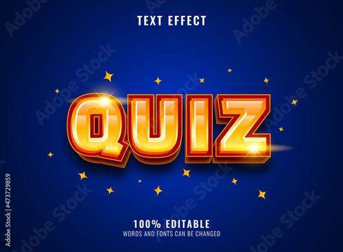 golden quiz text effect