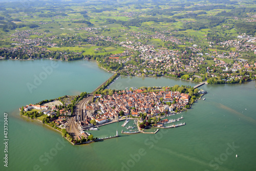 Luftbild der Insel Lindau