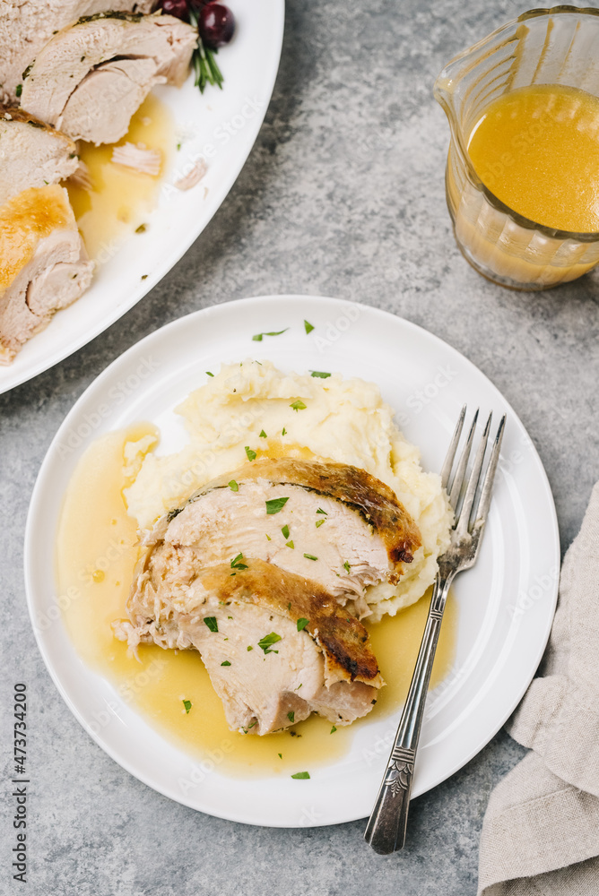 Turkey breast and Mashed Potatoes Turkey breast and Mashed Potatoes