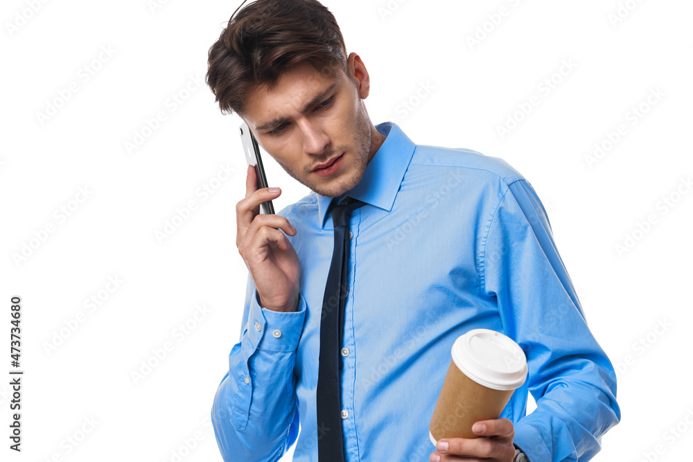 businessmen office work break coffee cup isolated background businessmen office work break coffee cup isolated background
