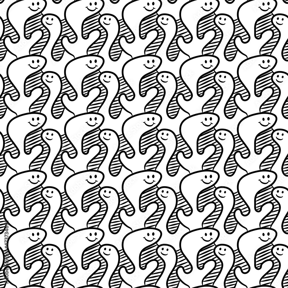 seamless pattern of cute monster cartoon