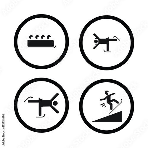 Four vector winter sport icons in a circle on a white isolated background © Ceyhun