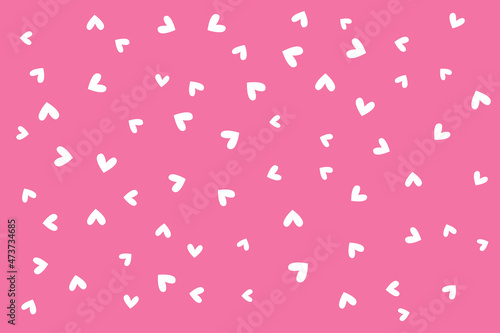 Vector white hearts on a pink background. Valentine's day pattern