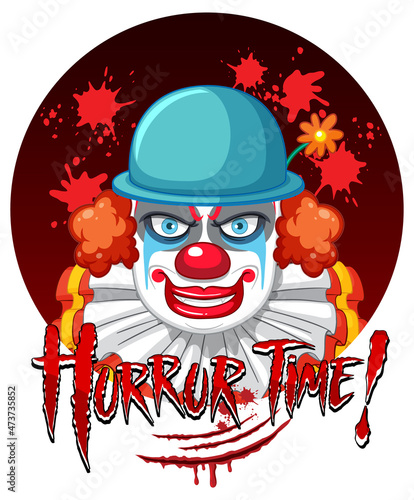 Scary creepy clown face