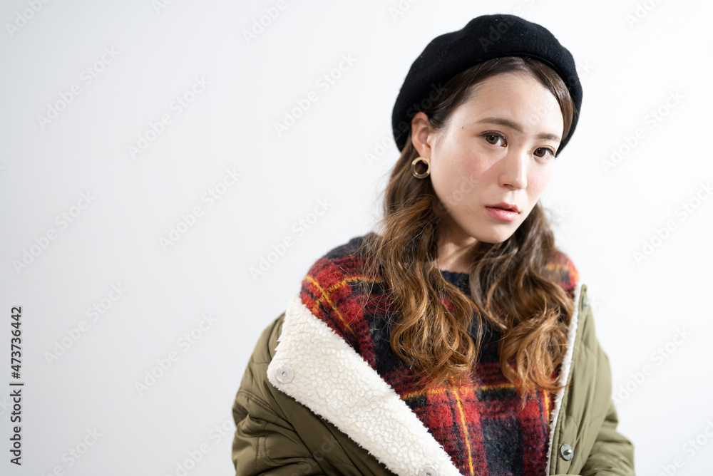 ベレー帽を被った女性 ベレー帽を被った女性