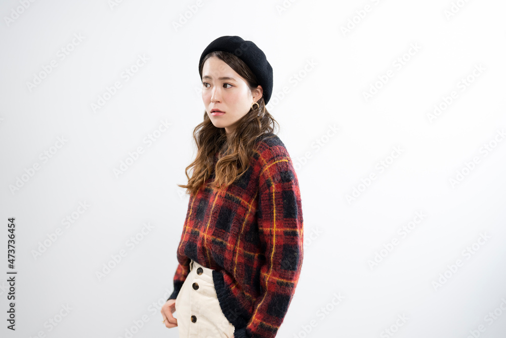 ベレー帽を被った女性 ベレー帽を被った女性