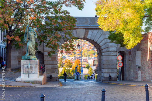 Photography Vienna gate on Buda hill in Budapest, Hungary