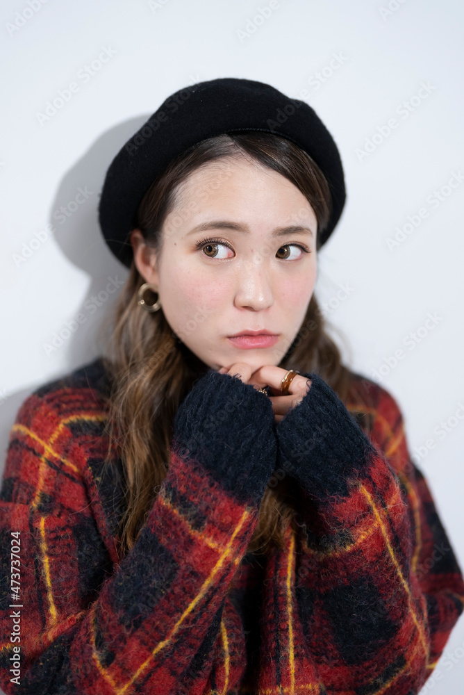 ベレー帽を被った女性 ベレー帽を被った女性