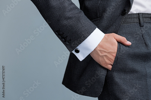 Cufflinks in suit photo