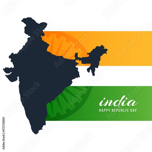 Republic of India Map made by Indian Flag design vector