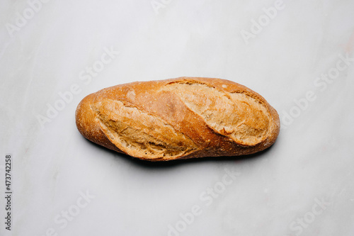 Top view of isolated wheat bread