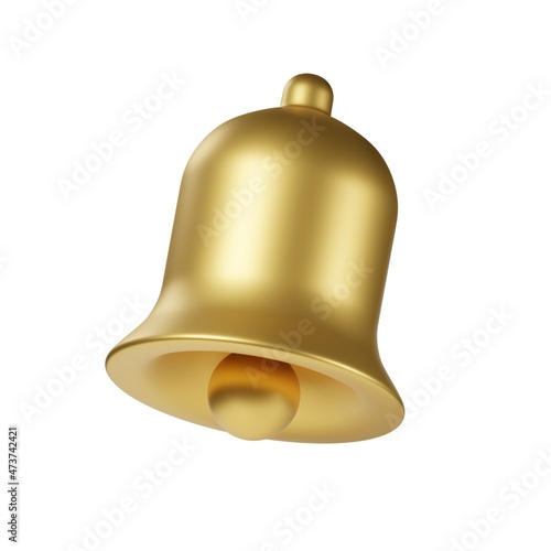 Golden Bell 3D icon. 3D illustration.