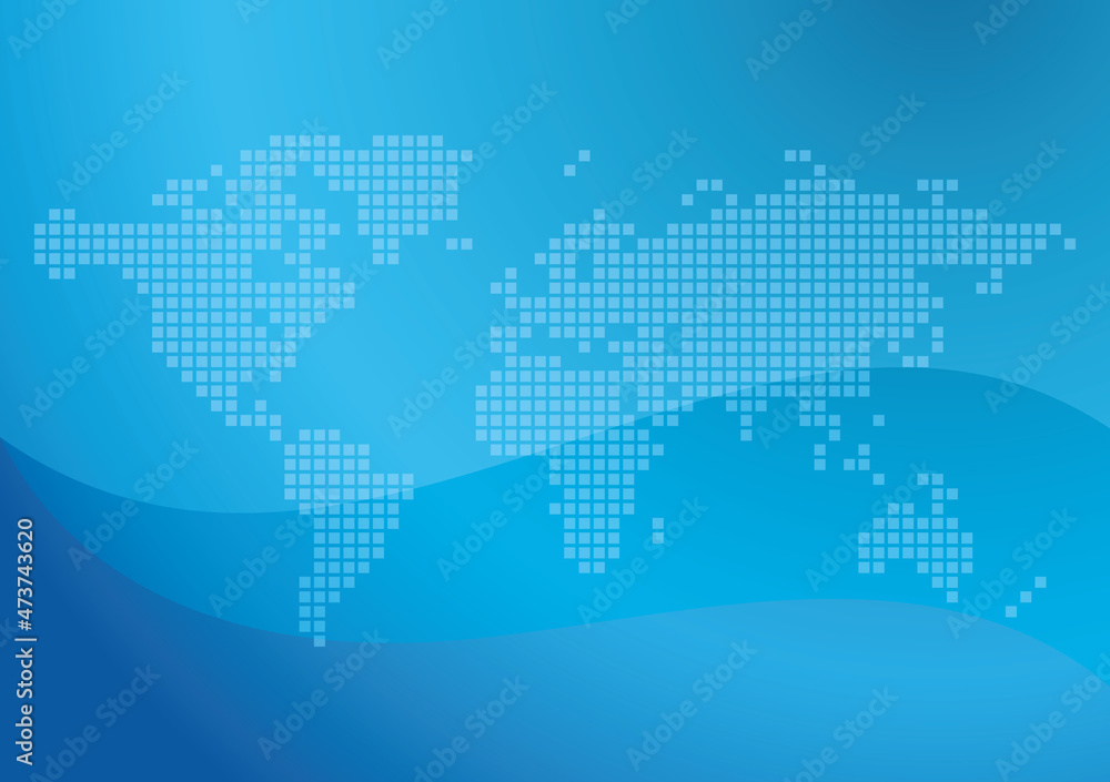 abstract world map on blue vector background with gradient abstract world map on blue vector background with gradient