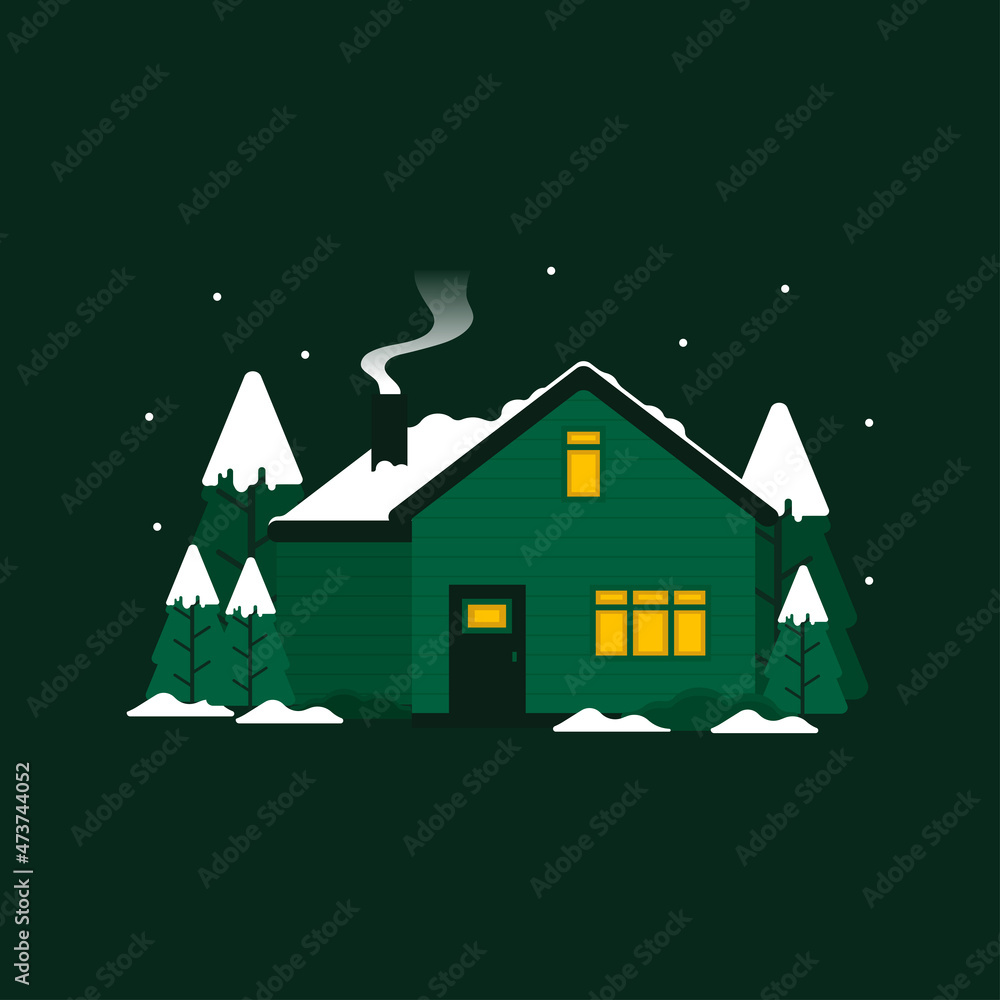 Fototapeta premium christmas night home vector
