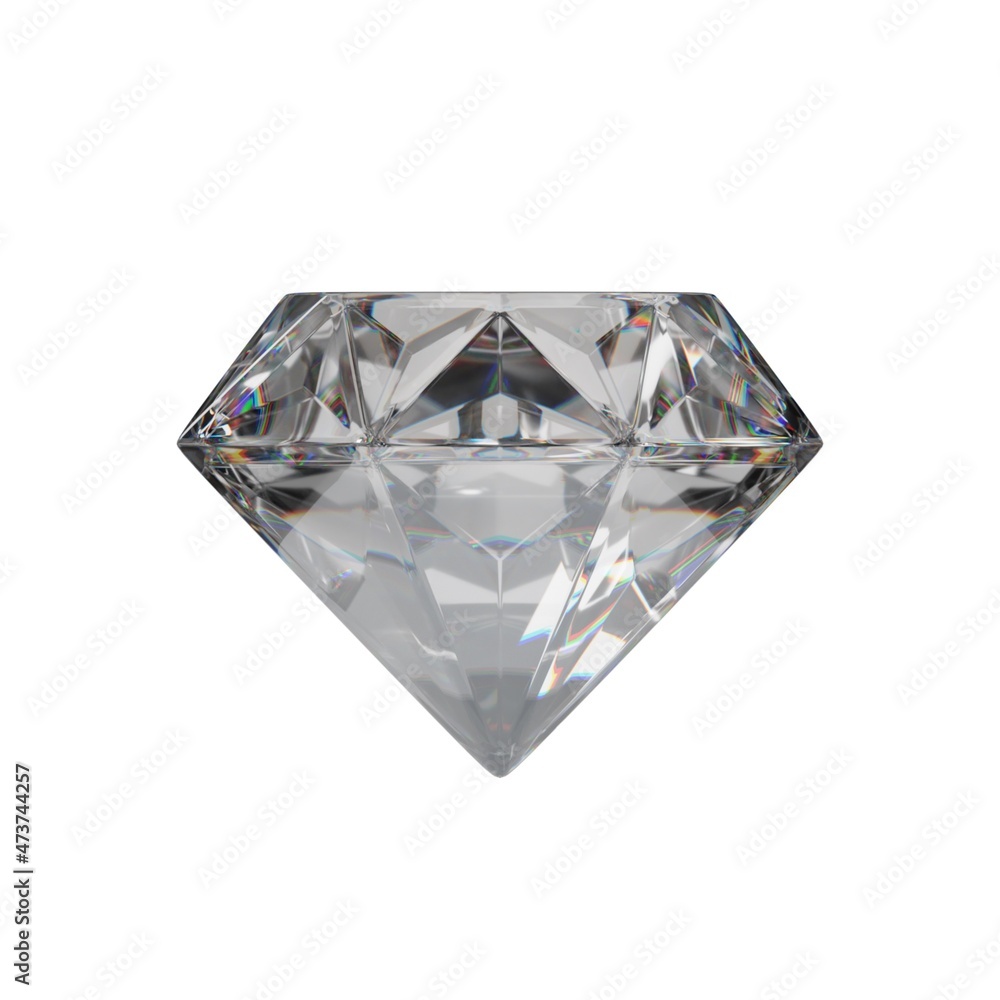Diamond 3D icon. Wealth and Luxury Symbol. 3D illustration.