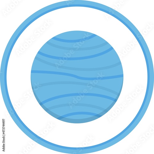 Uranus Flat Circle Vector Icon Design