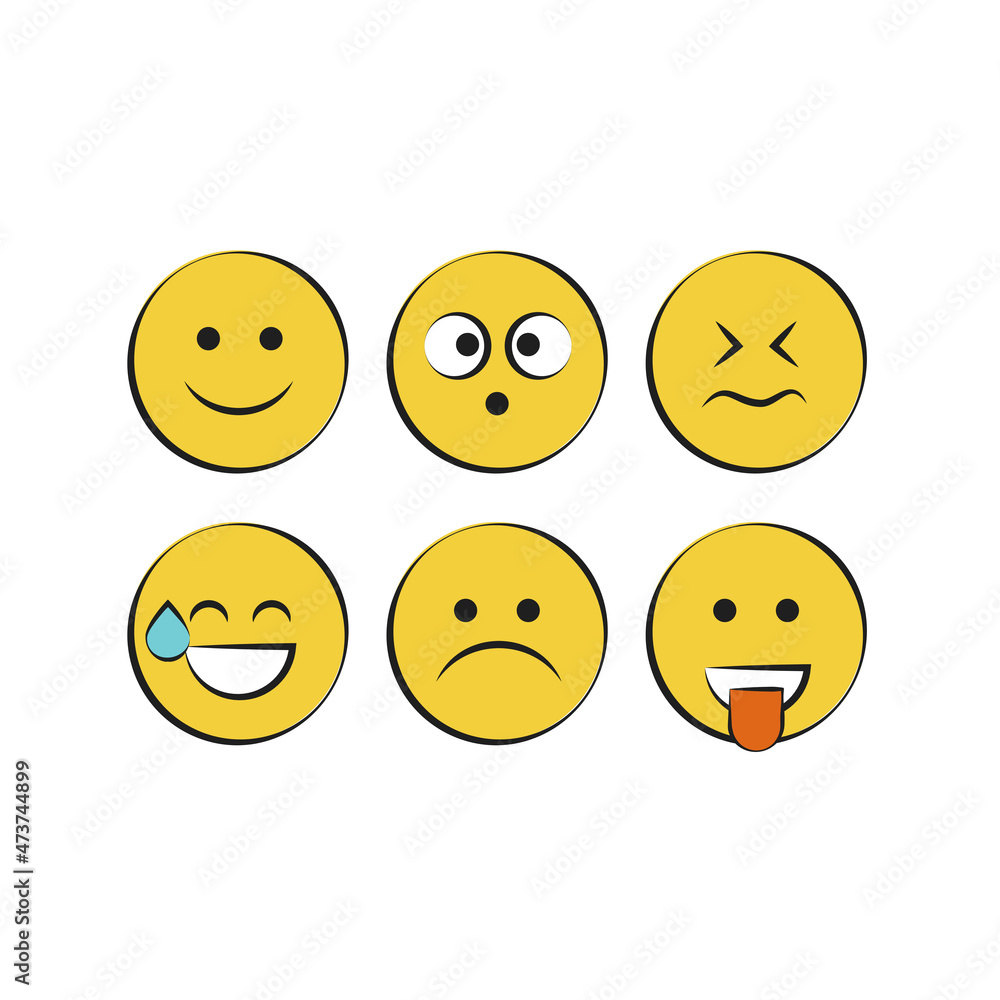 Fototapeta premium Set of smile icons. emoji. emoticons 
