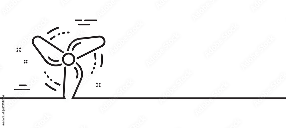 Wind energy line icon. Fan engine, jet turbine sign. Ventilator symbol. Minimal line illustration background. Wind energy line icon pattern banner. White web template concept. Vector Wind energy line icon. Fan engine, jet turbine sign. Ventilator symbol. Minimal line illustration background. Wind energy line icon pattern banner. White web template concept. Vector
