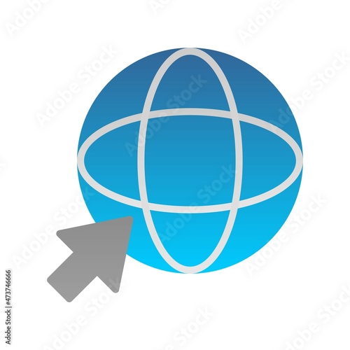 Obraz na płótnie Online Globe Flat Gradient Vector Icon Design w salonie