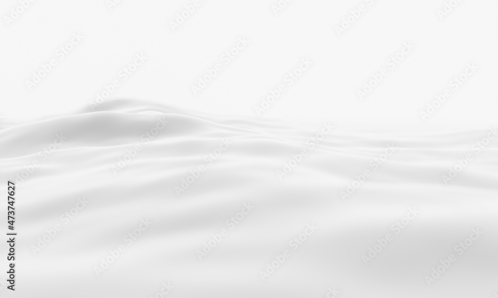 Fototapeta premium 3D Snow mountain. White topographic terrain. Cold environment.