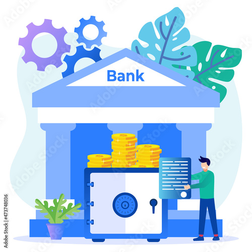 Illustration vector graphic cartoon character of savings and public finance