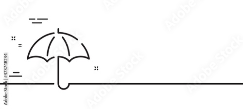 Umbrella line icon. Rain defence sign. Safe insurance symbol. Minimal line illustration background. Umbrella line icon pattern banner. White web template concept. Vector