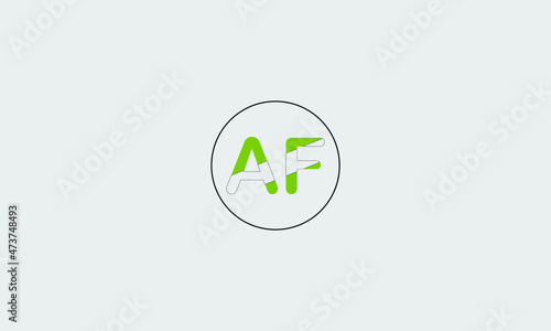 Uppercase circle banner letter AF logo Vector Illustration