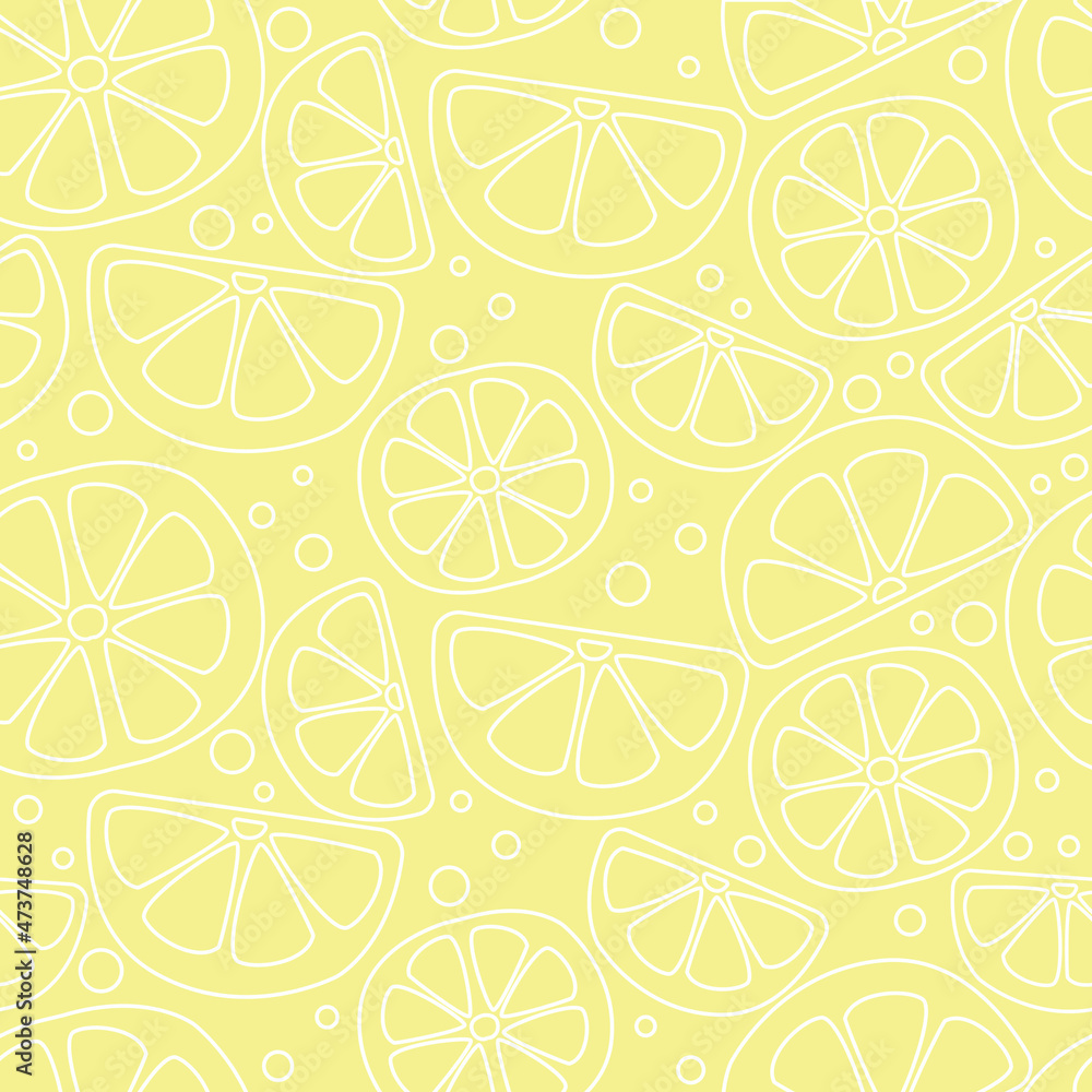 Outline seamless pattern with hand drawn lemon. Fruits background. Doodle fruit for package, kitchen design, invitation card, banner, poster, wrapping, fabric etc. Outline seamless pattern with hand drawn lemon. Fruits background. Doodle fruit for package, kitchen design, invitation card, banner, poster, wrapping, fabric etc.