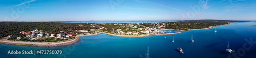 Aerial view of Croatian island Silba western side