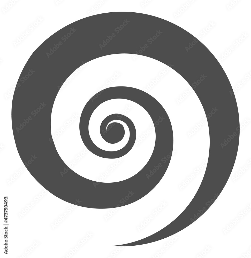 Vortex logo. Round spiral shape. Hypnotic illusion