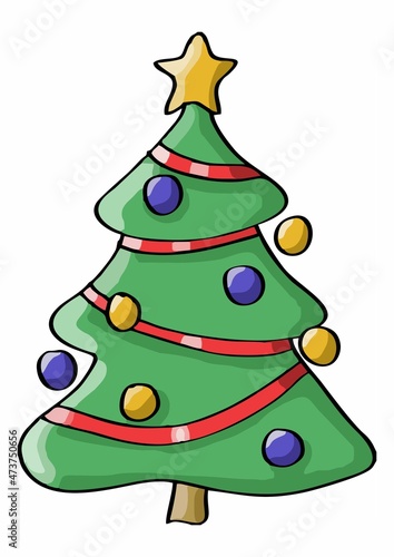 Wallpaper Mural colorful christmas tree with christmas decorations Torontodigital.ca