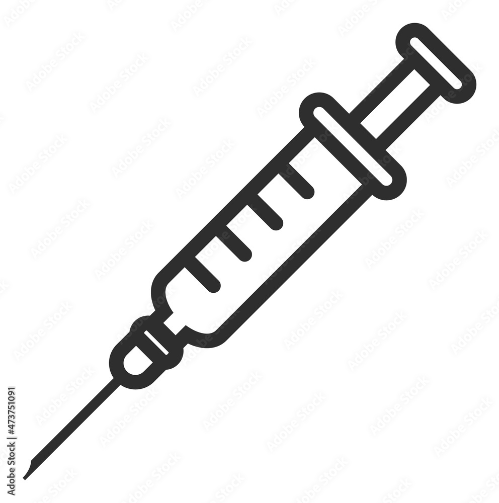 Syringe icon. Medical needle for injection and vaccine Syringe icon. Medical needle for injection and vaccine