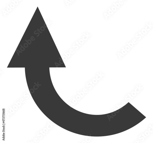 Curved up arrow. Left pointing sign. Return symbol