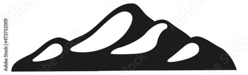 High hill range icon. Mountain landscape logo