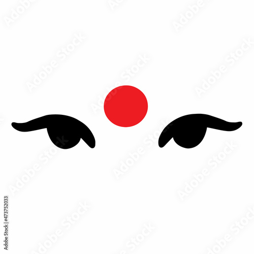 Illustration of indian woman's eyes, with bindi on her forehead photo