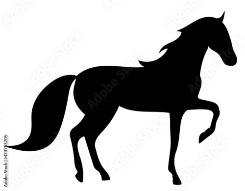 horse silhouette on white background  isolated  vector