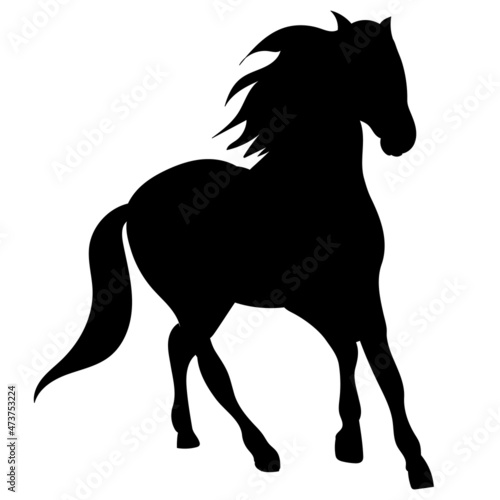 silhouette of a running horse on a white background  isolated  vector