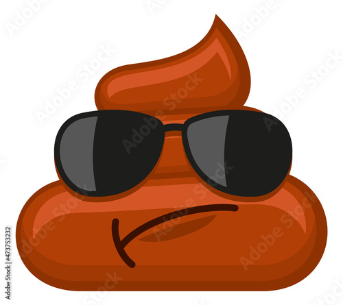 Cool pile of poo disappointed. Poop in sunglasses