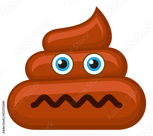 Frustrated poop sign. Sad pile of poo emoji