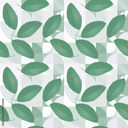 Beautiful seamless floral pattern with turquoise leaves