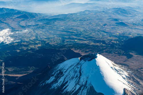 Aerial view ofPopocatepetl volcano photo