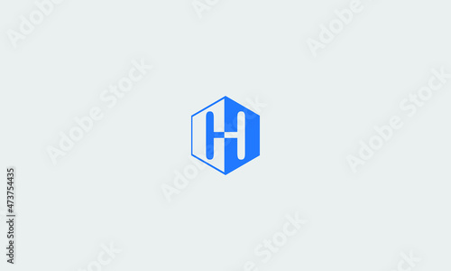 Uppercase polygon banner letter H logo Vector illustration