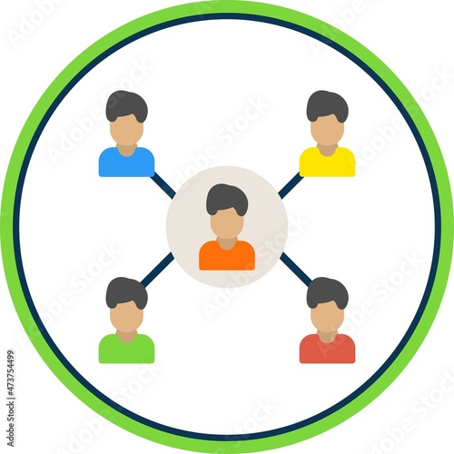Network Flat Circle Vector Icon Design